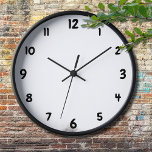 Minimal Schwarz große Zahlen Minimal Weiß Uhr<br><div class="desc">Minimale schwarze große Zahlen Minimale weiße Uhr</div>