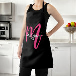 Minimal Schwarz Heiß Rosa Modernes Typografisches  Schürze<br><div class="desc">Erhöhen Sie Ihren Küchenstil mit unserer Minimal Hot Pink Modern Typographic Monogram Schürze! Diese Schürze ist mit einem schlanken, minimalistischen Design in kühlem, heißem Rosa personalisiert mit Ihrem Monogramm in einem modernen typografischen Schriftart. Er ist perfekt zum Kochen, Backen oder Grillen geeignet und kombiniert Mode und Funktion mit verstellbaren Gurten...</div>