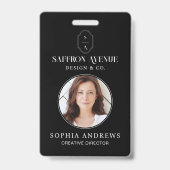 Minimal Schwarz-ID-Logo und Foto Ausweis (Vorderseite)