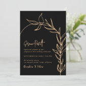 Minimal Schwarz Moderne Arch Hochzeit Einladung (Stehend Vorderseite)