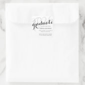 Minimal Schwarz Moderner Script Abschluss Spaß Fak Quadratischer Aufkleber (Tasche)