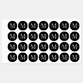 Minimal Schwarz Monogram Einfache wasserdichte Bek Etiketten (Blatt)