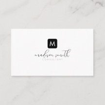 Minimal Schwarz Monogram Script Feminine