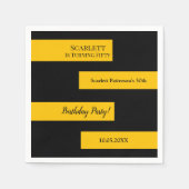 Minimal Schwarz und Gold Elegant Chic 50. Geburtst Serviette (Vorderseite)