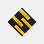 Minimal Schwarz und Gold Elegant Chic 50. Geburtst Serviette (Ecke)