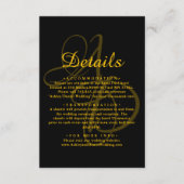 Minimal Schwarz und Gold Monogram Elegant Wedding Begleitkarte (Vorderseite)