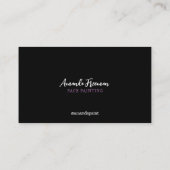 Minimal Schwarz und Lila Gesichtspainter Visitenkarte (Rückseite)