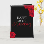 Minimal Schwarz und Silver Husband 25 Jahre Jubilä Karte (Gelbe Blume)