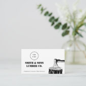 Minimal Schwarz und Weiß Ax Holzholzfirma Visitenkarte (Stehend Vorderseite)