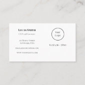 Minimal Schwarz und Weiß Ax Holzholzfirma Visitenkarte (Rückseite)