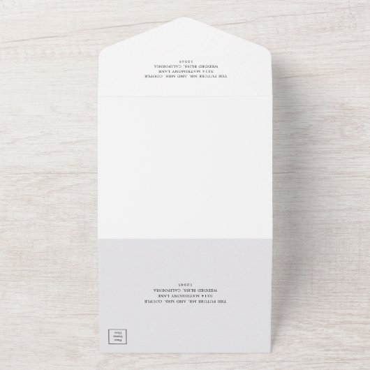 Minimal Schwarz und Weiß Classic Elegant All In One Einladung (Außenbereich)