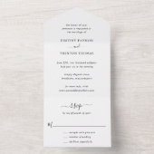 Minimal Schwarz und Weiß Classic Elegant All In One Einladung (Innen Boden)