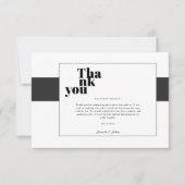 Minimal Schwarz und Weiß Danke Karte (Vorderseite)