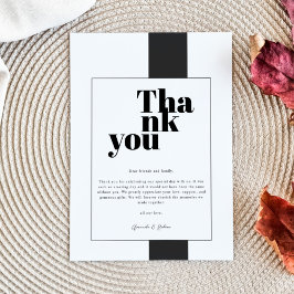 Minimal Schwarz und Weiß Dankeskarte