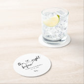 Minimal Schwarz und Weiß die Nacht vor Runder Pappuntersetzer (Vor Ort)