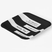Minimal Schwarz und Weiß elegant Chic 50. Geburtst Pappteller (Gewinkelt)