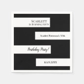 Minimal Schwarz und Weiß elegant Chic 50. Geburtst Serviette (Vorderseite)