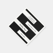 Minimal Schwarz und Weiß elegant Chic 50. Geburtst Serviette (Ecke)