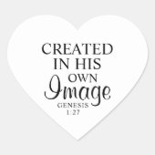 Minimal Schwarz und Weiß, geschaffen in seinem Ima Herz-Aufkleber (Vorderseite)