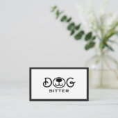 Minimal Schwarz und Weiß Hund Sitter Walker Groome Visitenkarte (Stehend Vorderseite)