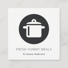 MINIMAL SCHWARZ UND WEISS KOCH CATERING QUADRATISCHE VISITENKARTE