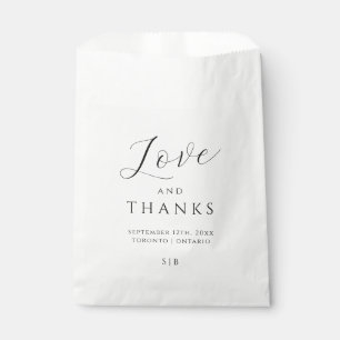 Minimal Schwarz und Weiß Liebe und Dank für die Ta Geschenktütchen
