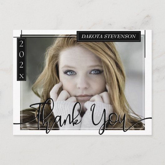 Minimal Schwarz und Weiß Linien Foto Grad Vielen D Postkarte (Vorderseite)