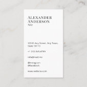 Minimal Schwarz und Weiß Logo einfach hinzufügen Visitenkarte (Rückseite)