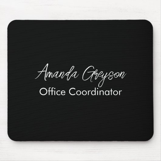 Minimal Schwarz und Weiß Monogramm hinzufügen Mousepad (Vorne)