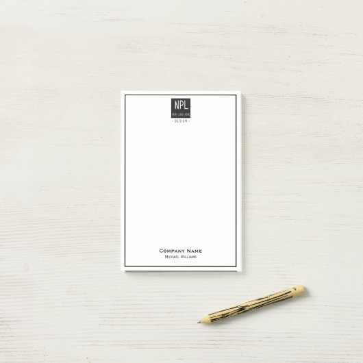 Minimal, schwarz und weiß post-it klebezettel (Auf Schreibtisch)