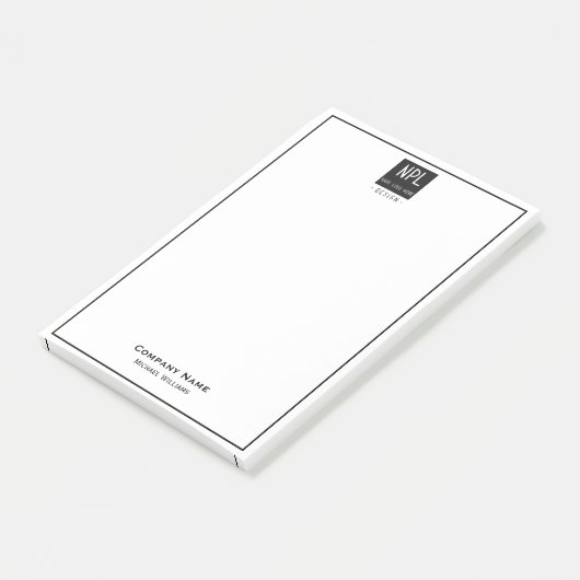 Minimal, schwarz und weiß post-it klebezettel (angewinkelt)