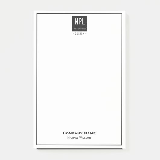 Minimal, schwarz und weiß post-it klebezettel (Vorderseite)