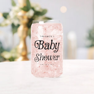 Minimal Schwarz und Weiß Retro Babydusche Dosenglas