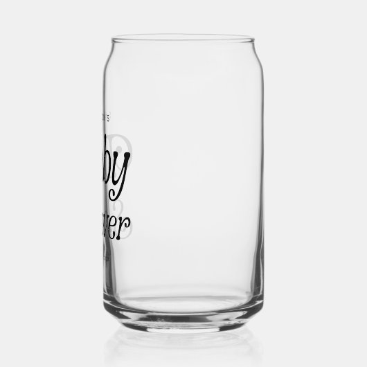 Minimal Schwarz und Weiß Retro Babydusche Dosenglas (Links)