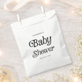 Minimal Schwarz und Weiß Retro Babydusche Geschenktütchen (Ausgeschnitten)