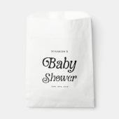 Minimal Schwarz und Weiß Retro Babydusche Geschenktütchen (Vorderseite)