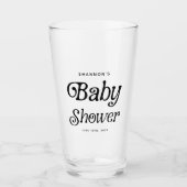 Minimal Schwarz und Weiß Retro Babydusche Glas (Vorderseite)