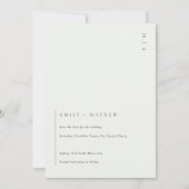 Minimal Schwarz und Weiß Save the Date laden ein Dankeskarte (Vorderseite)