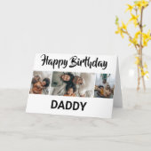 Minimal Schwarz & Weiß 3 FotoCollage | Geburtstag Karte (Gelbe Blume)