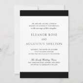 Minimal Schwarz-weiß Classic Elegant Moderne Hochz Einladung (Vorderseite)