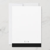 Minimal Schwarz-weiß Classic Elegant Moderne Hochz Einladung (Rückseite)