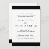 Minimal Schwarz-weiß Classic Elegant Moderne Hochz Einladung (Vorne/Hinten)