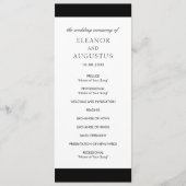Minimal Schwarz-weiß Classic Elegant Moderne Hochz Programm (Vorderseite)
