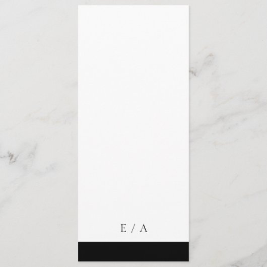 Minimal Schwarz-weiß Classic Elegant Moderne Hochz Programm (Rückseite)