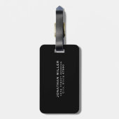 Minimal Schwarz-weiß Classic Mit Monogramm Gepäckanhänger (Rückseite vertikal)