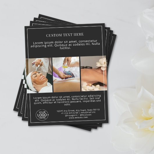 Minimal Schwarz/Weiß Foto hinzufügen Flyer