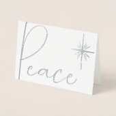 Minimal Schwarz & Weiß Foto Weihnachtskarte Friede Folienkarte (Vorderseite)