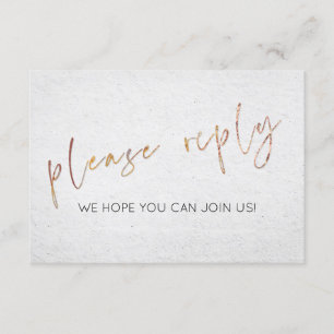 Minimal Schwarz-Weiß-Gold-Art Hochzeit RSVP Mahlze Einladung