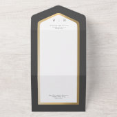 Minimal Schwarz & Weiß Gold Modernes Kein Abendess All In One Einladung (Außenbereich)