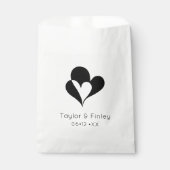 Minimal Schwarz & Weiß Herz Moderne Brauerei Geschenktütchen (Vorderseite)